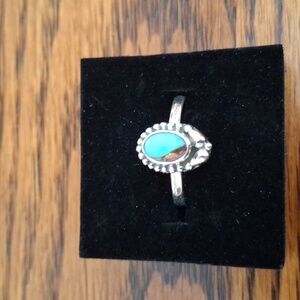 Ring Cotton Candy Turquoise and Sterling Silver Ring Size 7